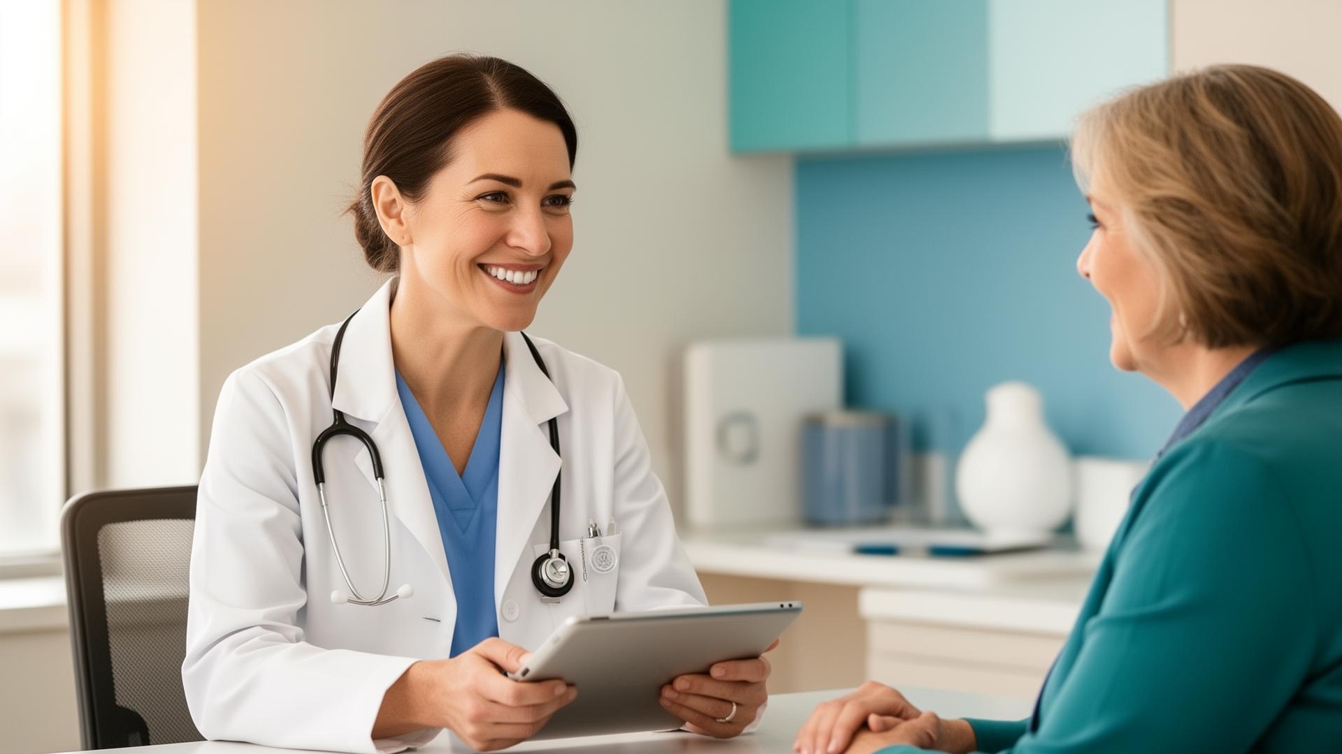 Local physician consulting with an adult patient at MedSurg Urgent Care
